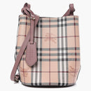 Burberry Small Lorne Haymarket Check Bucket Bag Light Elderberry