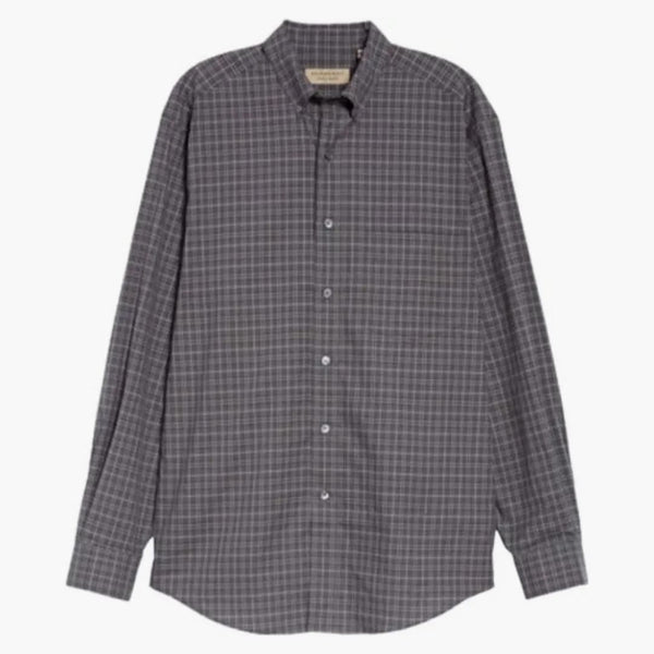 Burberry su piccola scala camicia di cotone grigio scuro