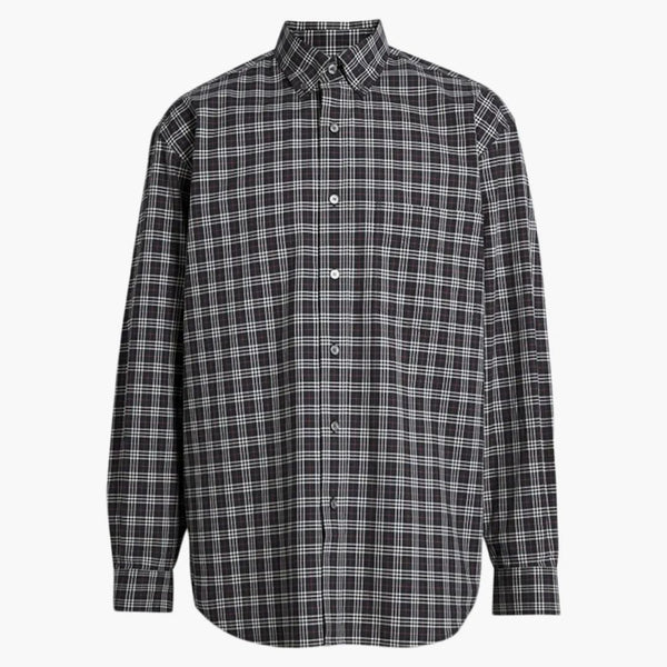 Burberry Scala piccola Verifica camicia di cotone blu scuro/bianco/rosso