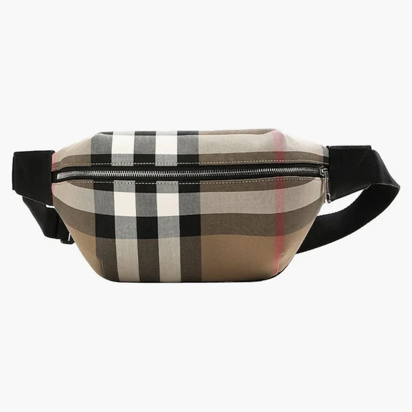 Burberry sonny check canvas bumbag taupe brown