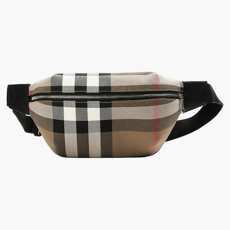Burberry sonny check canvas bumbag taupe brown