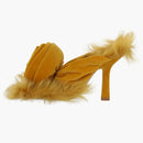 Burberry Step Rose Velvet Heeled Sandals Sulphur (women's)