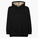 Burberry Stepped Hem Cotton Oversized Hoodie Black/Archive Beige