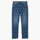 Burberry rovně fit polka dot džíny kámen blue blue