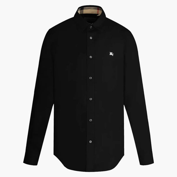Burberry Stretch Cotton Poplin Shirt svart