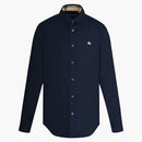 Burberry Stretch Cotton Poplin Shirt Navy