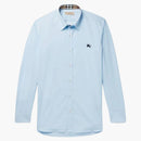 Burberry Stretch Cotton Poplin Shirt Sky Blue