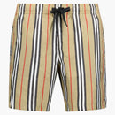 Burberry Striped Check Print Swim Shorts Beige/brown