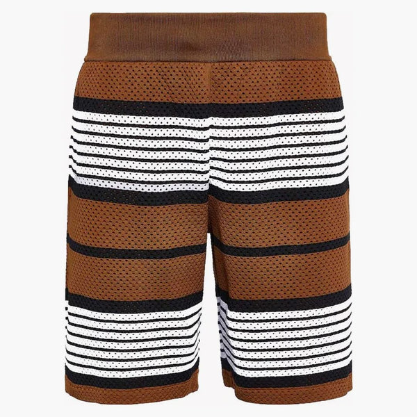 Burberry Striped Mesh Shorts Brown