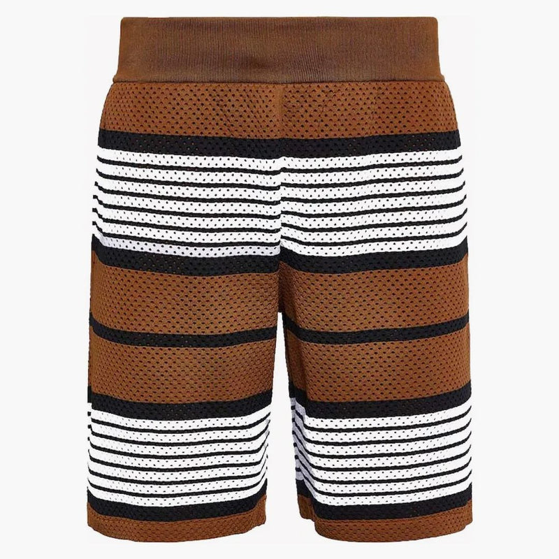 Burberry Striped Mesh Shorts Brown