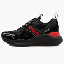 Burberry Suede and Mesh Sneakers Black Bright Red