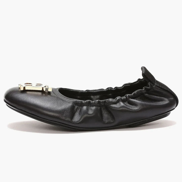 Burberry Tb Logo Plaque Ballerina Flat Black (women's)