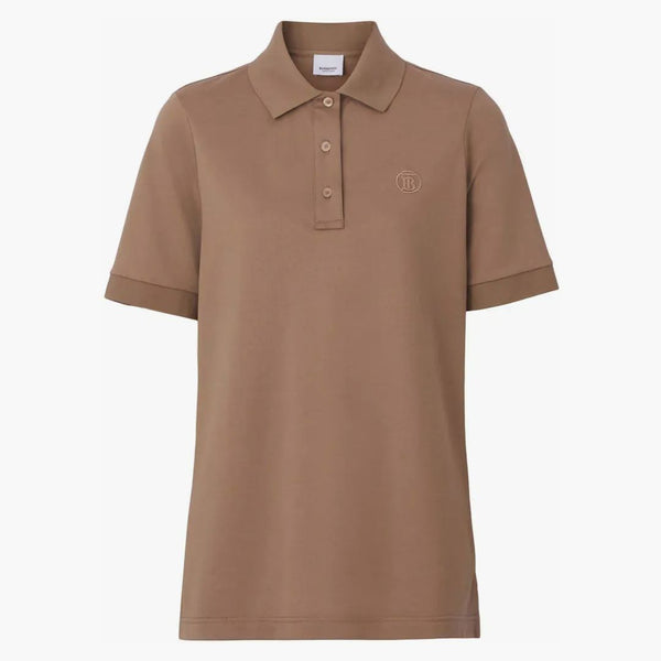 Burberry TB Monogram-Embroidered Polo košile hnědá