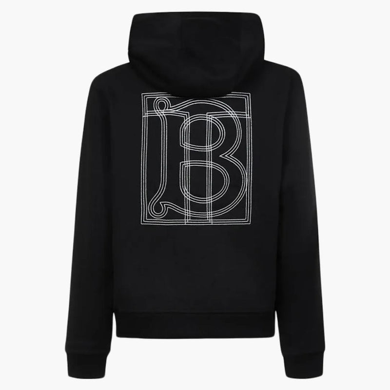 Burberry TB Monogram Logo-Embroidered Hoodie Black