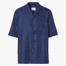 Burberry TB Monogram Print Silk Shirt Deep Royal Blue