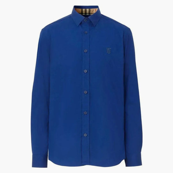 Monogram Burberry TB Slim-Fit Shirt Blue