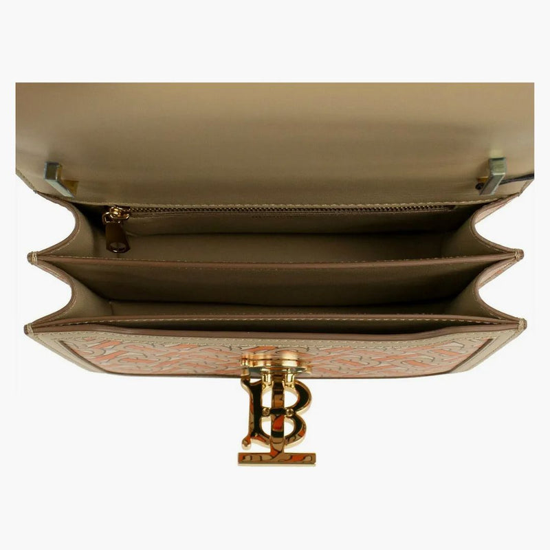 Burberry TB axelväska monogram liten beige/orange