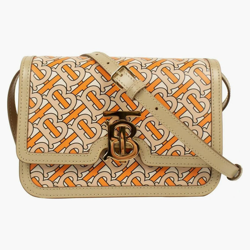 Burberry TB axelväska monogram liten beige/orange