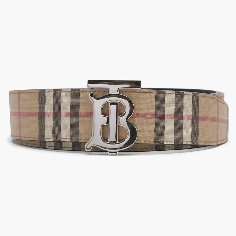 Burberry Reversible Monogram Motif Vintage Check Belt 1.4 Width Archive Beige