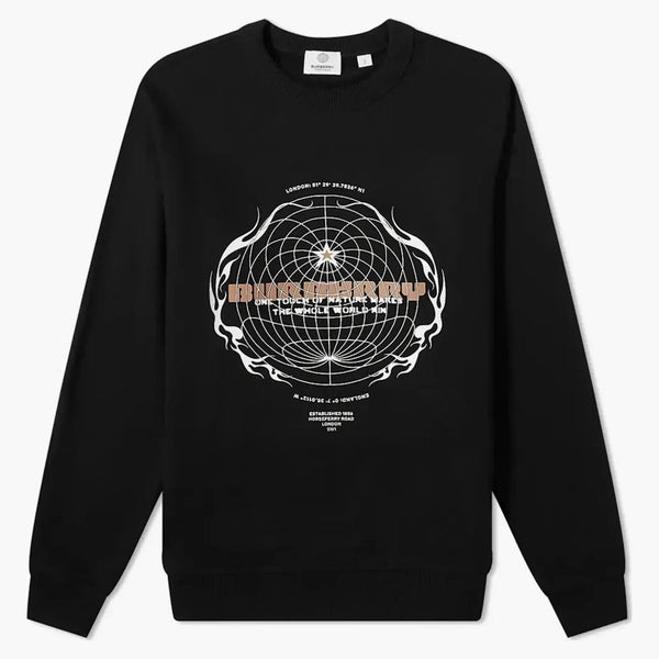 Mikina s logem Burberry Taviton Globe černá