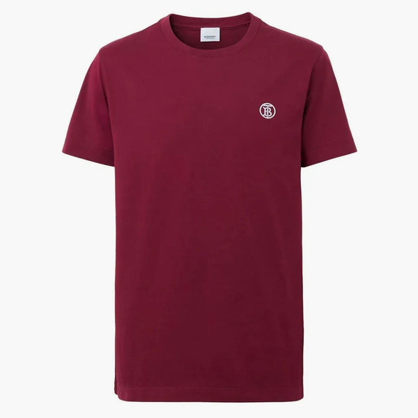 T-shirt in cotone burberry in vittoria rossa scura