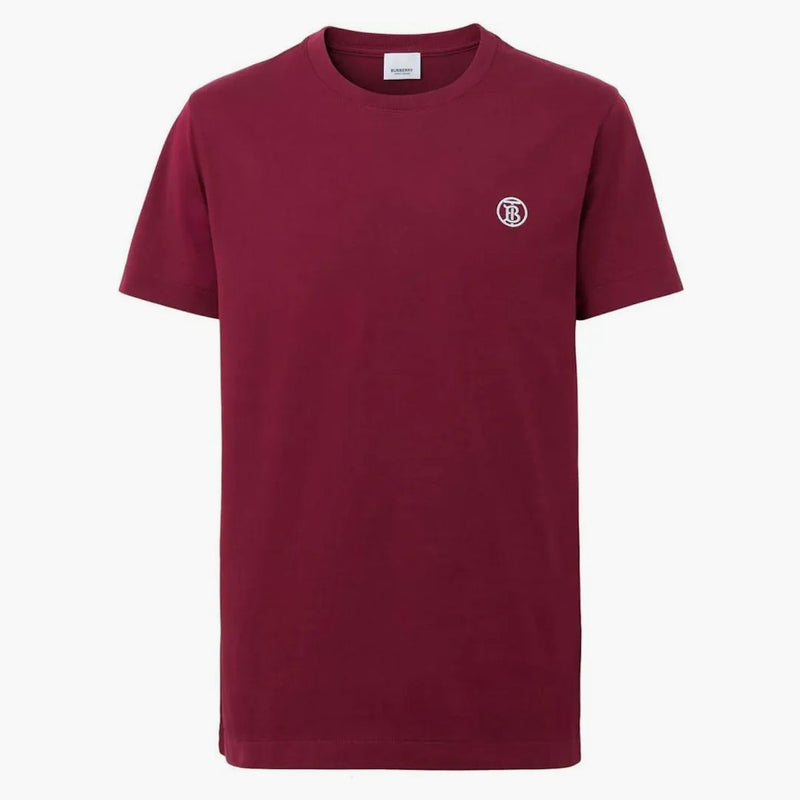 Burberry tb-embroidered bomullst-shirt mörkröd