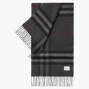 Burberry the Classic Check Cashmere Scarf Charcoal