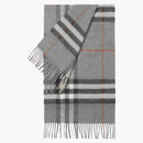 Burberry the Classic Check Cashmere Scarf Gray