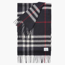 Burberry the Classic Check Cashmere Scarf Navy