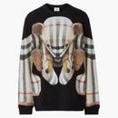 Burberry Thomas Bear Print bavlna nadměrná mikina černá/archivní béžová