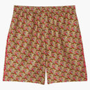 Burberry Tiger Print Silk Shorts Beige Red