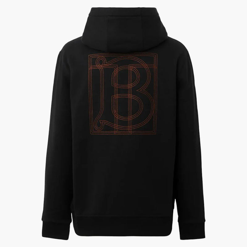 Burberry Topstituted Monogram Motif Cotton nadměrná mikina černá mikina