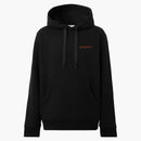 Burberry Topstitched Monogram Motif Cotton Oversized Hoodie Black