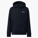 Burberry Topstitched Monogram Motif Cotton Oversized Hoodie Coal Blue