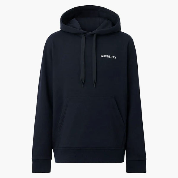 Burberry TopStitched Monogram Motiv Bomullsöverdimensionerad hoodie kolblå