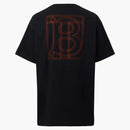 Burberry Topstituted Monogram Motif Bavlny nadměrné tričko černé