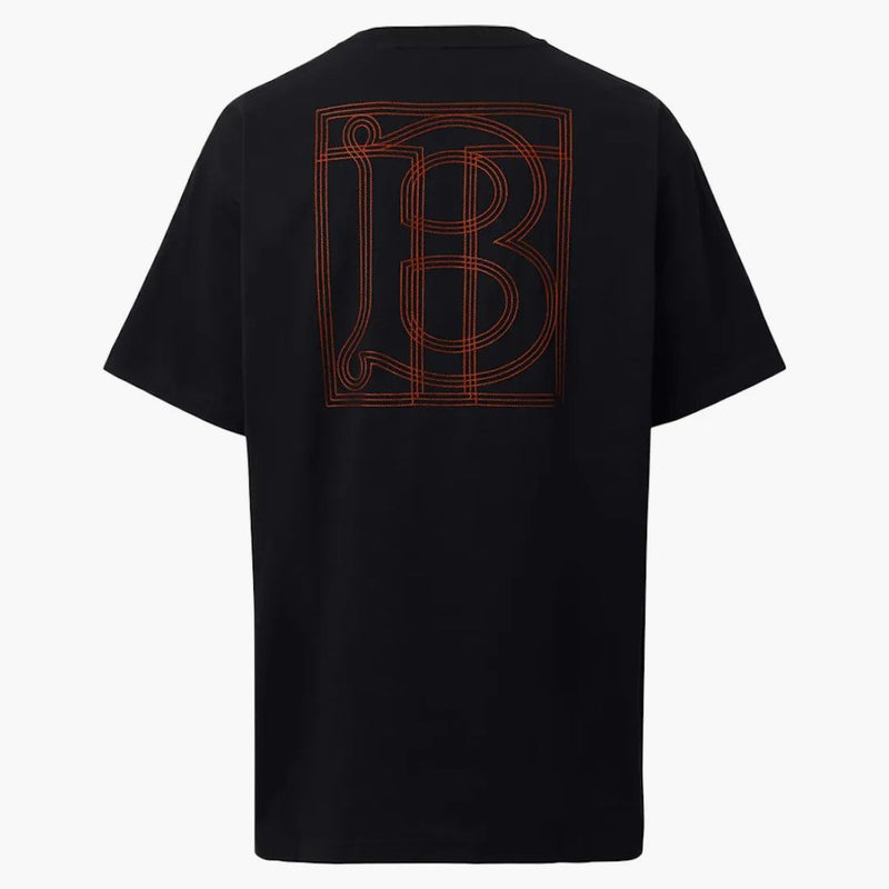 Burberry toppstitched monogram motiv bomull överdimensionerad t-shirt svart