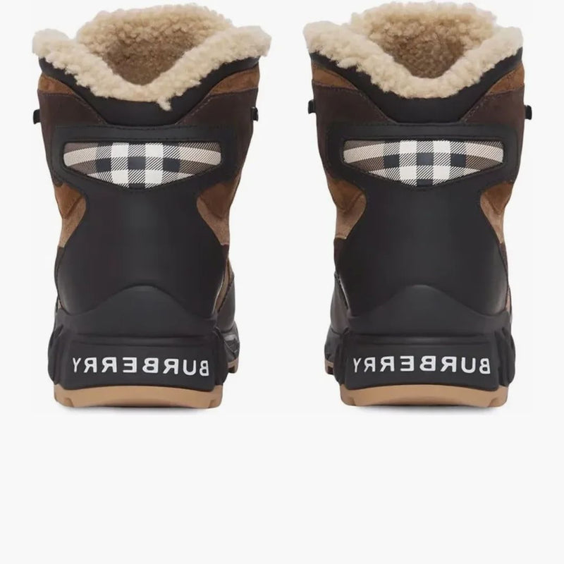 Burberry Tor Shearling Lined Black Brown