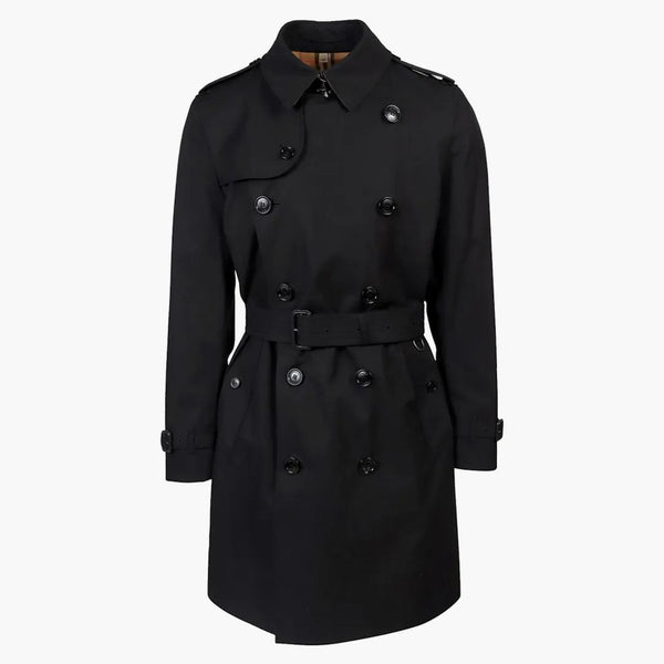 Burberry Traditional Check Lining Cotton Trench Coat Black