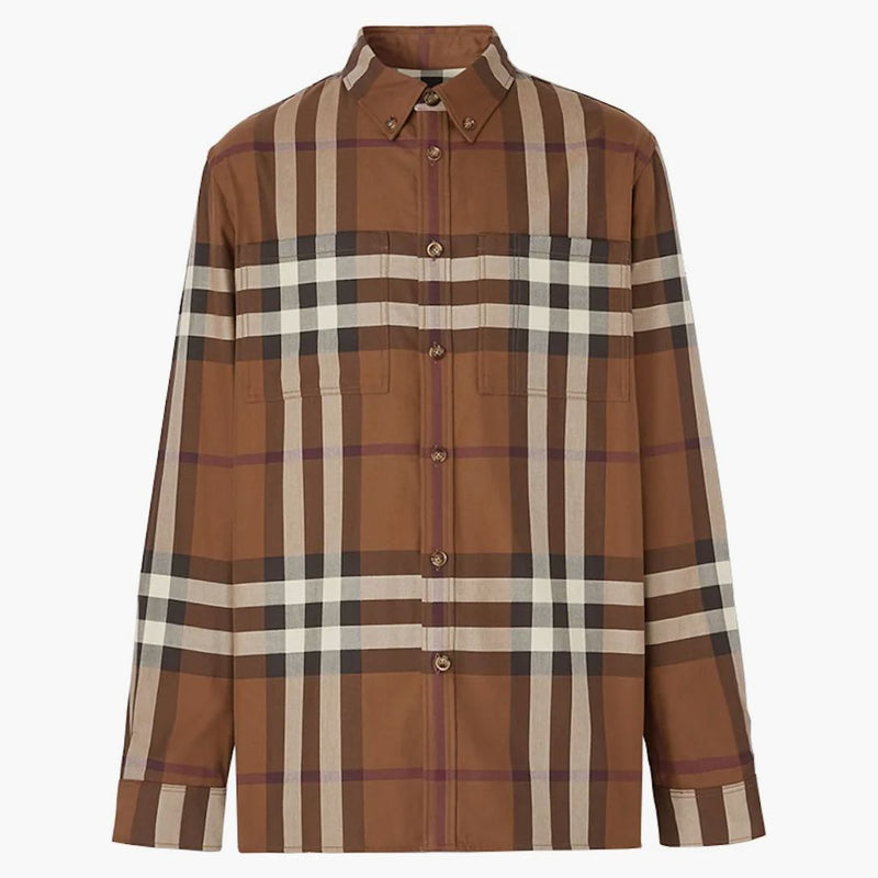 Burberry treharris skjorta björkbrun