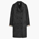 Burberry Tything Diamond Quilted Long Jacket Black