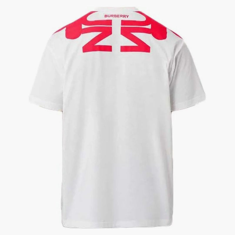 Burberry Universal Passport Cotton T-shirt vit/röd