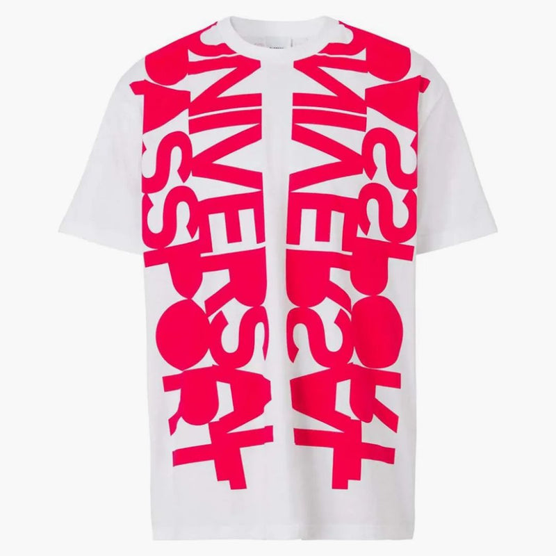 Burberry Universal Passport Cotton T-shirt vit/röd