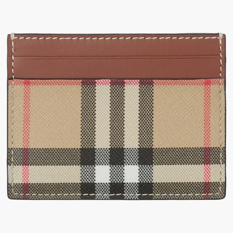 Burberry Vintage Check (4 Card Slot) Card Case Tan