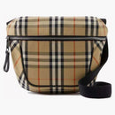 Burberry Vintage Check Bonded Cotton Archie Crossbody Beige