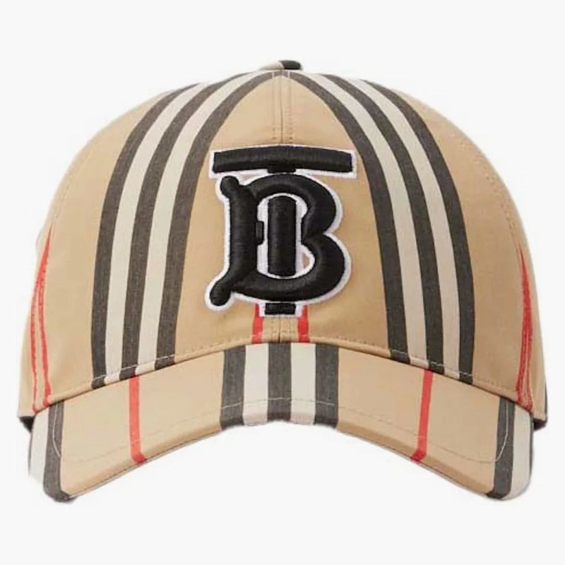 Burberry Vintage Check Cotton Monogram Motif Baseball Cap Beige