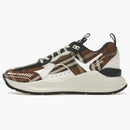 Burberry Vintage Cleble Cotton y zapatillas de cuero Birch oscuro Brown White
