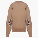 Burberry Vintage Check Elbow Patch Dornoch Merino Wool Cardigan Brown