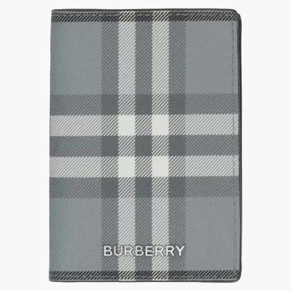 Burberry Vintage Check Folding Card Case (4 Card Slot) Storm Grey Check