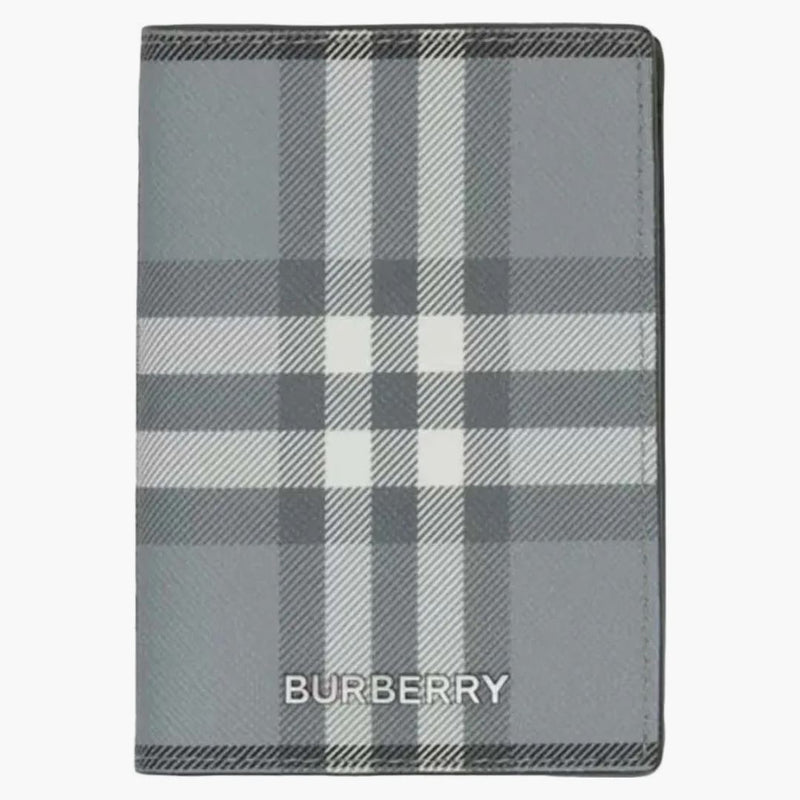 Burberry Vintage Check Folding Card Case (4 Card Slot) Storm Grey Check